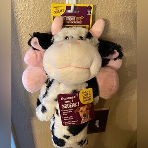 Cow Squeaky Dog Toy - Black and White